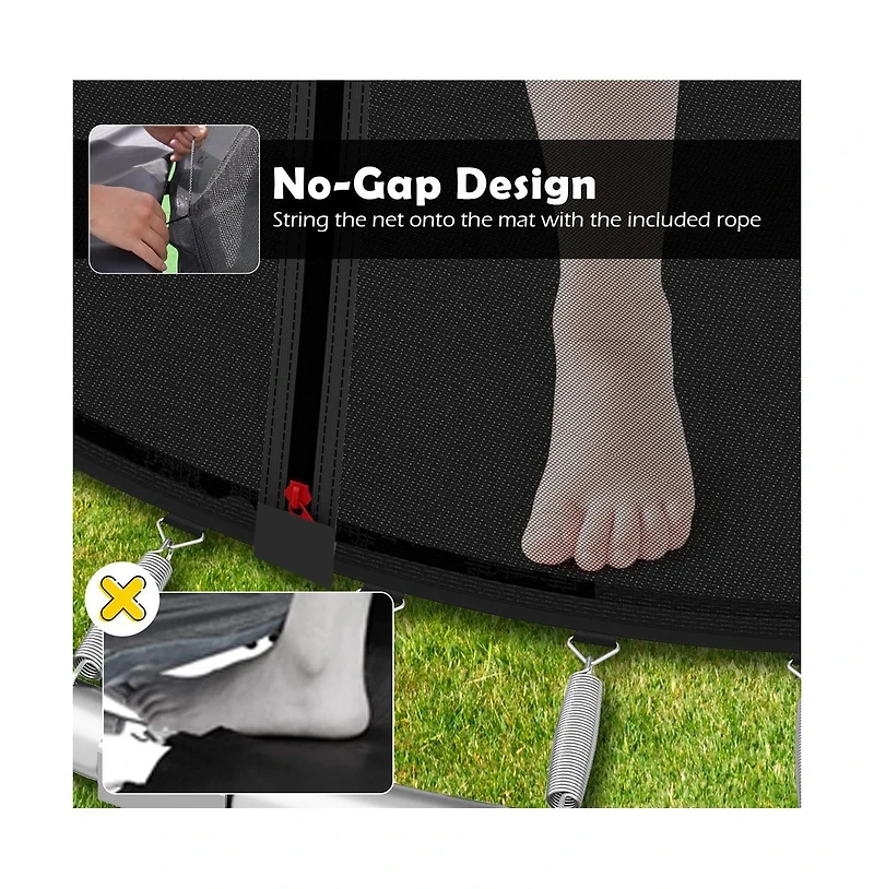 Ruie 8 ft Outdoor Heavy-Duty Recreational Trampoline with Safety Enclosure