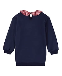 MeMoi Toddler Girls Gingham Ruffled Collar Sweatshirt Dress