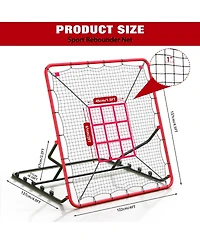 Xo 4x4.5 Ft Baseball Rebounder Net, Steel Frame Pitchback Net for Baseball Softball Training, Portable Practice Net