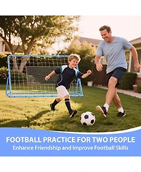 Xo Adjustable Soccer Rebounder Net 6x4 Ft, Double-Sided Bounce Trainer with Steel Frame, Portable Soccer Practice Net for Backyard