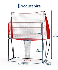 Xo 11x8 Ft Volleyball Net, Height Adjustable Portable Net with Carry Bag, Durable Training Net for Indoor Outdoor Backyard