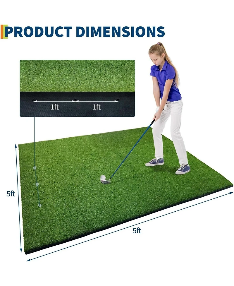Xo 5x4FT/5x5FT Golf Hitting Mat