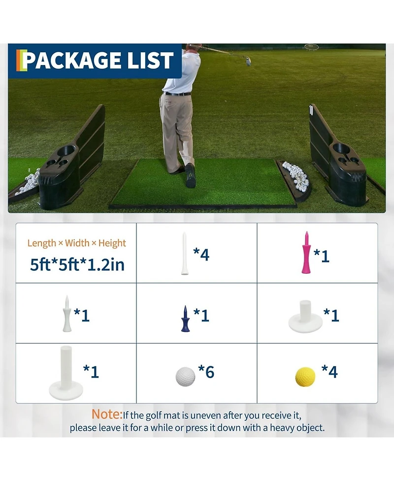 Xo 5x4FT/5x5FT Golf Hitting Mat