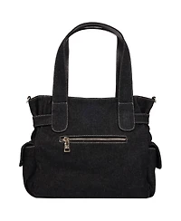 True Religion Women's Multi Pocket Denim Cinch Tote