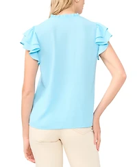 Sam & Jess Women's V-Neck Ruffle Top