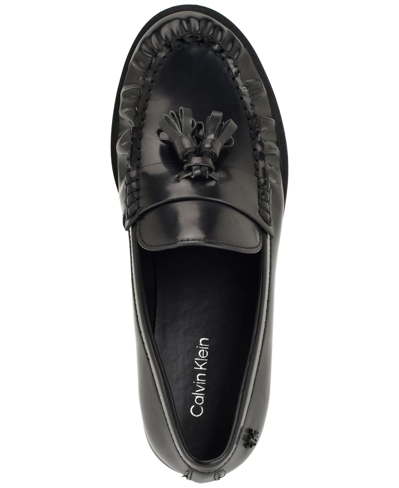Calvin Klein Women's Mirella Scrunched Tassel Penny Loafers
