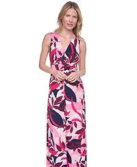 Jessica Howard Women's Sleeveless Tuck Front Maxi Dress