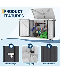 gaomon Outdoor Trash Can Storage Box with Lock Latch for Backyard, Patio and Garden Tool Organization