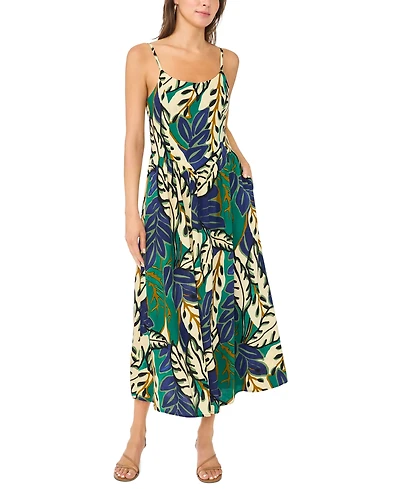 Msk Women's Floral Print Smocked Back Maxi Dress