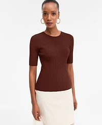 I.n.c. International Concepts Women's Rib-Knit Crewneck Sweater, Macy's Exclusive