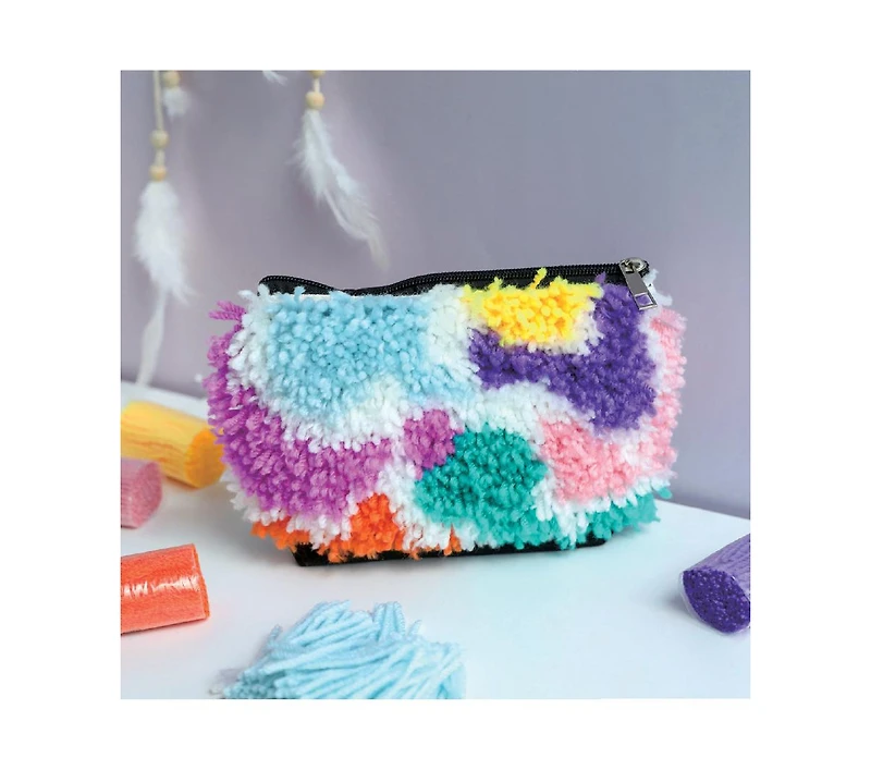 John Bead Textured Cosmetic Bag Latch Hook Diy Kit for Beginners