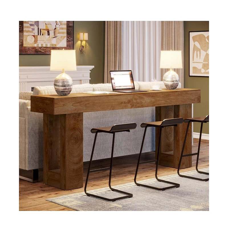 Slickblue 63 Inch Wood Sofa Table for Entryway and Living Room