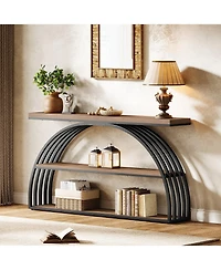 Slickblue Modern 63 Inch Sofa Table with Elegant Arched Frame Design