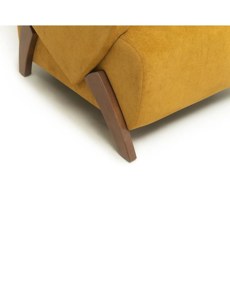 Streamdale Furniture Velvet Accent Chair with Birch Legs, Turmeric