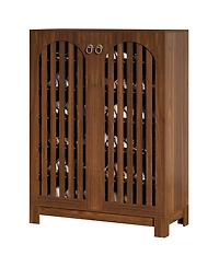 Slickblue Modern Shoe Cabinet with 6 Tier Storage Shelves and Doors