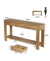 Slickblue Farmhouse Entryway Console Table with 3 Drawers, Narrow Design