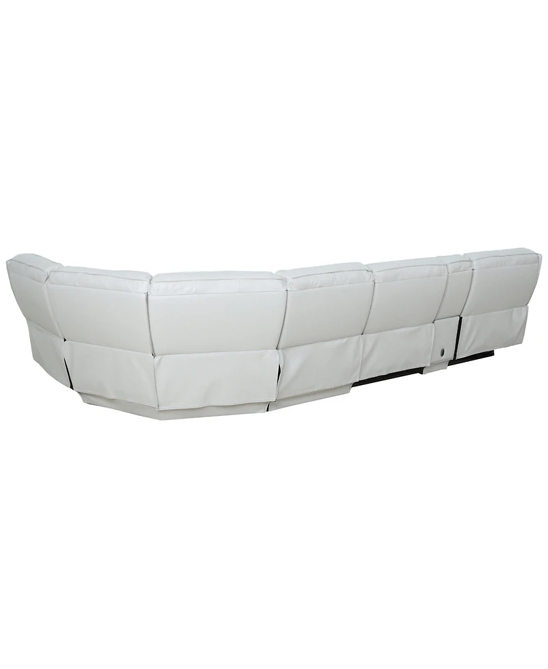 Zackary 6-Piece L Shape Leather Sectional with 2 Power Motion & Console, Macy's Exclusive