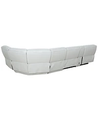 Zackary 6-Piece L Shape Leather Sectional with 2 Power Motion & Console, Macy's Exclusive