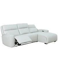 Zackary 3-Piece Leather Chaise Sofa with 2 Power Motion, Macy's Exclusive