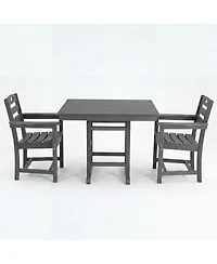Streamdale Furniture Hdpe Outdoor Patio Dining Set with Square Table and Armchairs