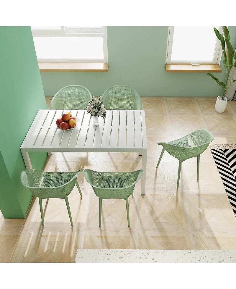 Streamdale Furniture Pale Green Lounge Chairs and Modern Table Set