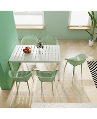 Streamdale Furniture Pale Green Lounge Chairs and Modern Table Set