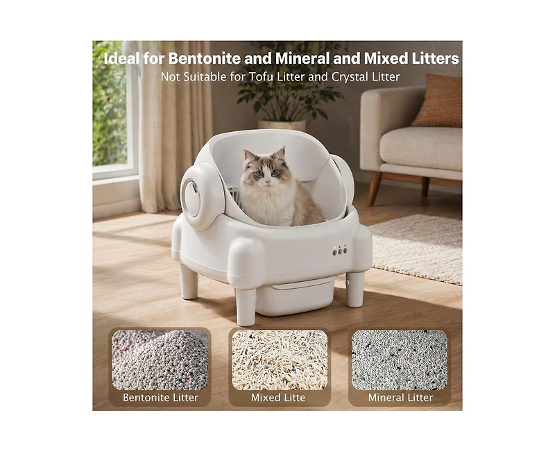 Cumrige Automatic Litter Box Self Cleaning Litter Box Equipped with App Control and Safety Protection Functions
