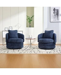 Streamdale Furniture Modern 360degree Swivel Barrel Accent Chair with Pillow