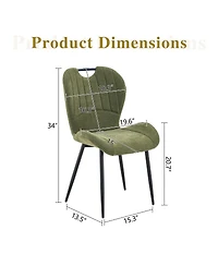 Streamdale Furniture Set of 4 Fabric Dining Chairs with Metal Frame