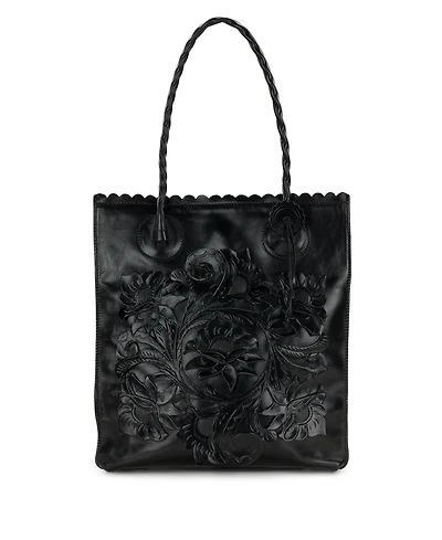 Patricia Nash Cavo Tooled Applique Leather Mini Tote Handbag