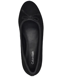 Calvin Klein Women's Cyrie Suede Low Block Heel Ballet Flats