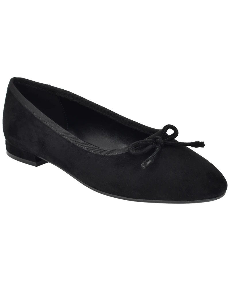 Calvin Klein Women's Cyrie Suede Low Block Heel Ballet Flats