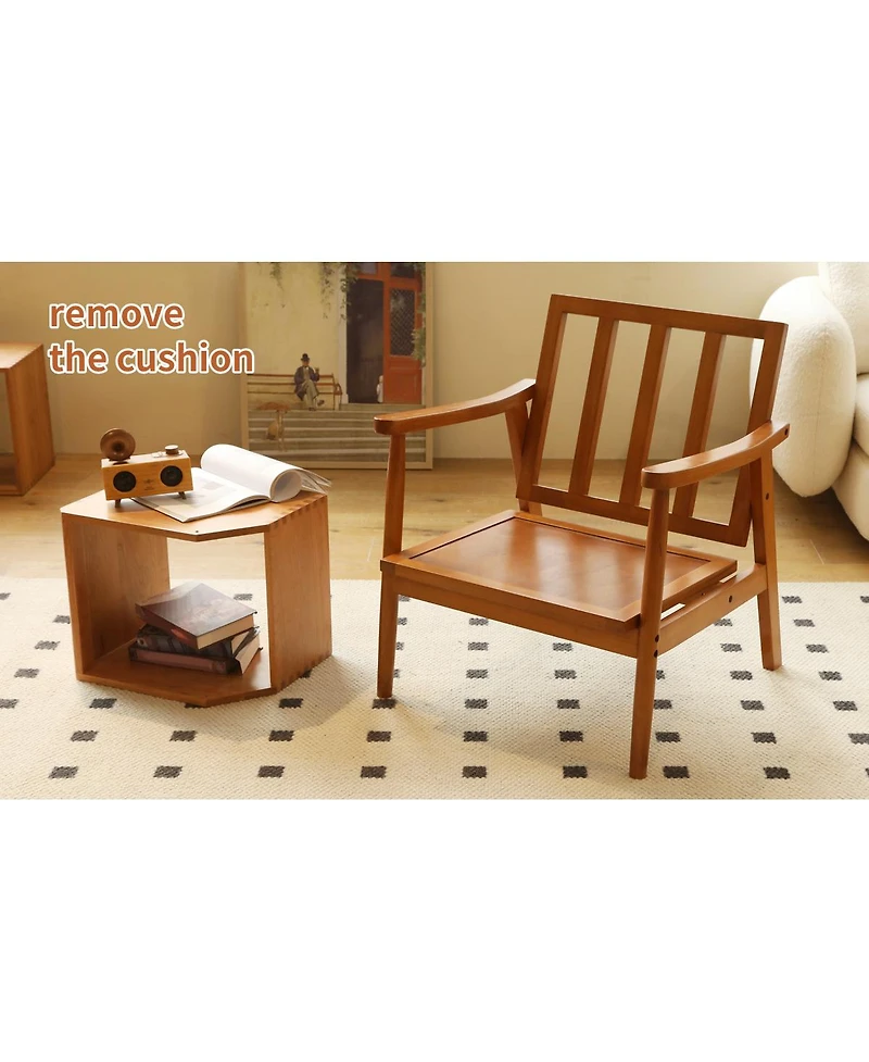 Streamdale Furniture Cute Fabric Accent Chair with Solid Wood Frame