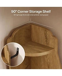 Tribesigns 6-Tier Modern Wavy Corner Shelf, 68.9-Inch Wall Corner Display Bookshelf, Unique Tall Bookcase Storage Rack Plant Stand