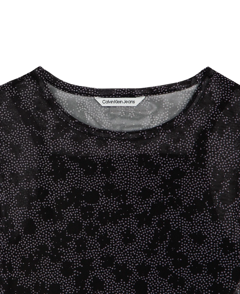 Calvin Klein Girls' 7-16 Short-Sleeve Mesh T-Shirt
