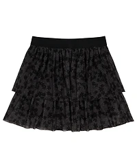Calvin Klein Girls' 7-16 Tiered Glitter Mesh Skirt