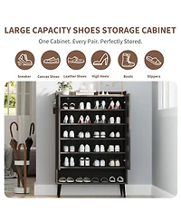 Gaomon 6 Tier Shoe Storage Cabinet, Freestanding Shoe Rack Cabinet Organizer for Entryway, Hallway, Living Room