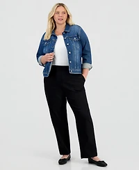 Style & Co Plus High-Rise Pull-On Utility Jeans, Macy's Exclusive