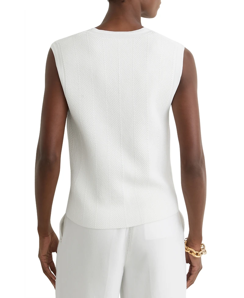 Reiss Women's Textured-Knit Button-Through Waist Sweater