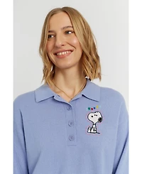 Chinti & Parker Women's Wool-Cashmere Snoopy Polo Sweater