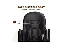 Kinder King BabyKinder Convertible Baby High Chair with Wood Grain Removable Double Tray and Easy Clean Design