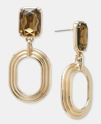 I.n.c. International Concepts Statement Stone Hoop Drop Earrings, Macy's Exclusive