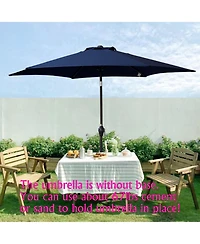 Yiortwo 9 Ft Patio Umbrella with Crank Lift and Push Button Tilt for Outdoor Dining