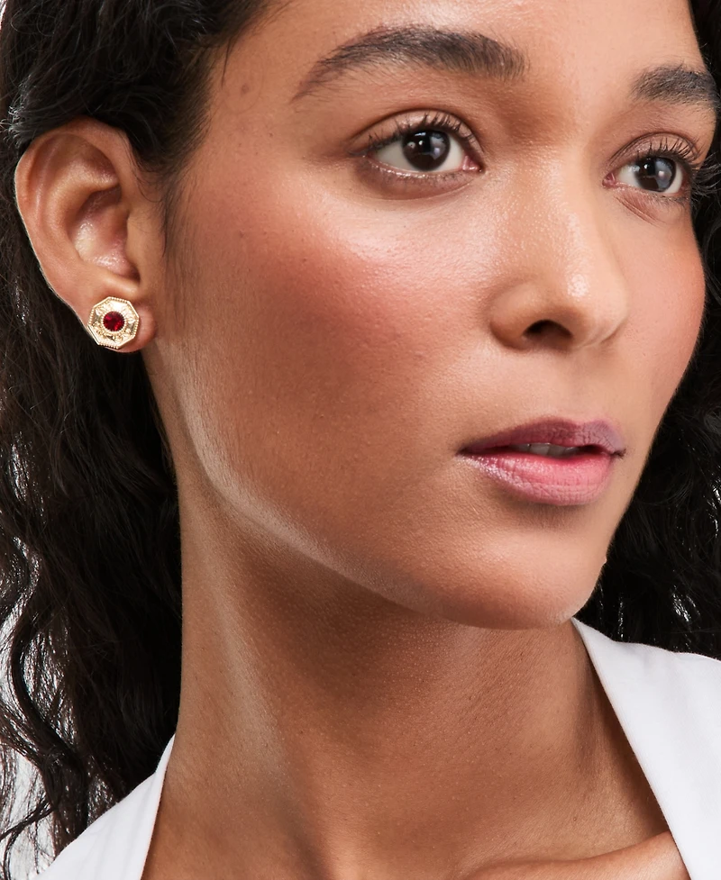 Charter Club Glass and Faux Pearl Stud Earrings, Set of Two, Macy's Exclusive