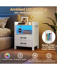 Slickblue Bedroom Nightstand with Charging Station and Easy-Access Storage