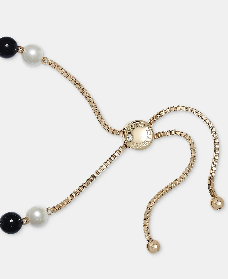 Charter Club Glass Pearl and Bead Slider Bracelet, Macy's Exclusive