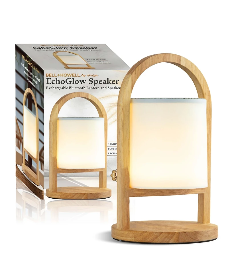 Bell + Howell Echo Glow Rechargeable Bluetooth Led Portable Lantern Speaker Touch Control Table Lamp