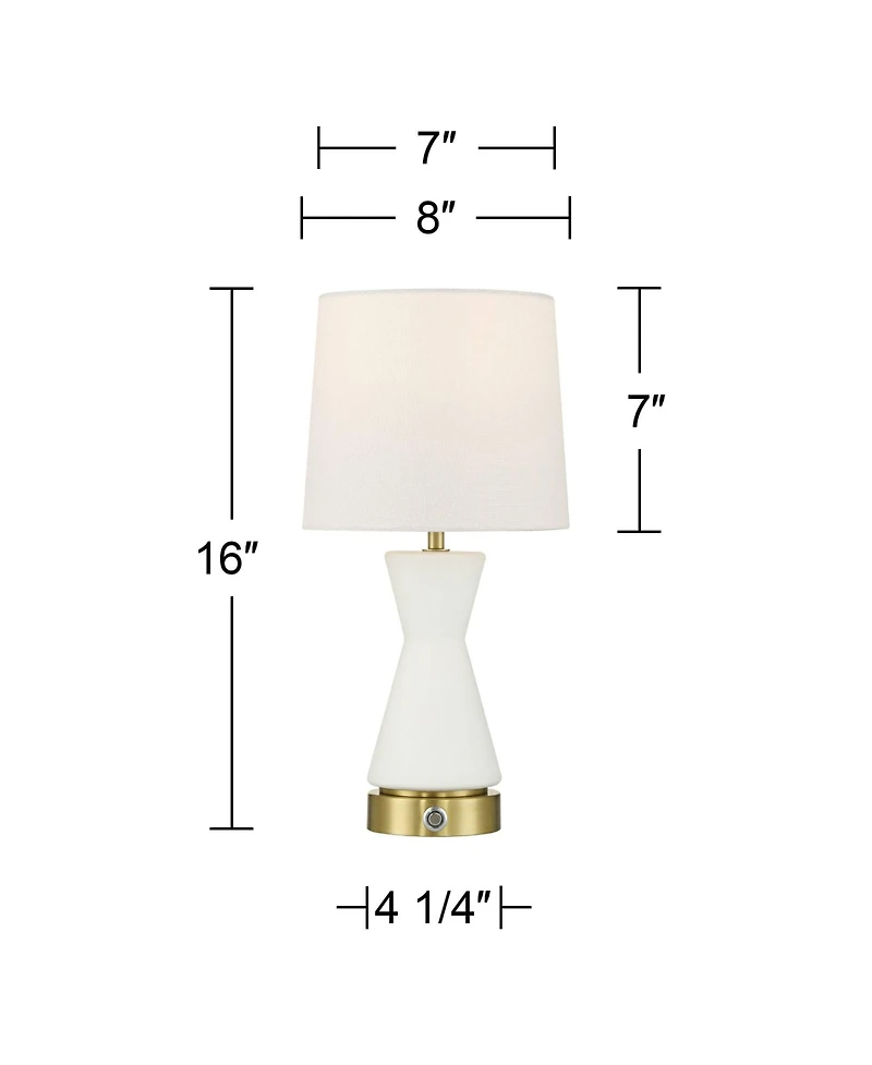 Possini Euro Design Possini Euro Rommy 16"H White Glass Battery Powered Accent Table Lamp