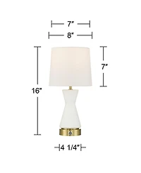 Possini Euro Design Possini Euro Rommy 16"H White Glass Battery Powered Accent Table Lamp