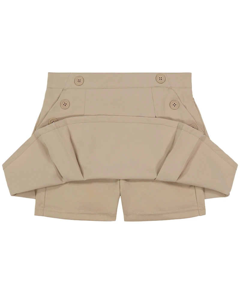 Nautica Big Girls Uniform Button Pockets Elastic Waist Scooter Skorts